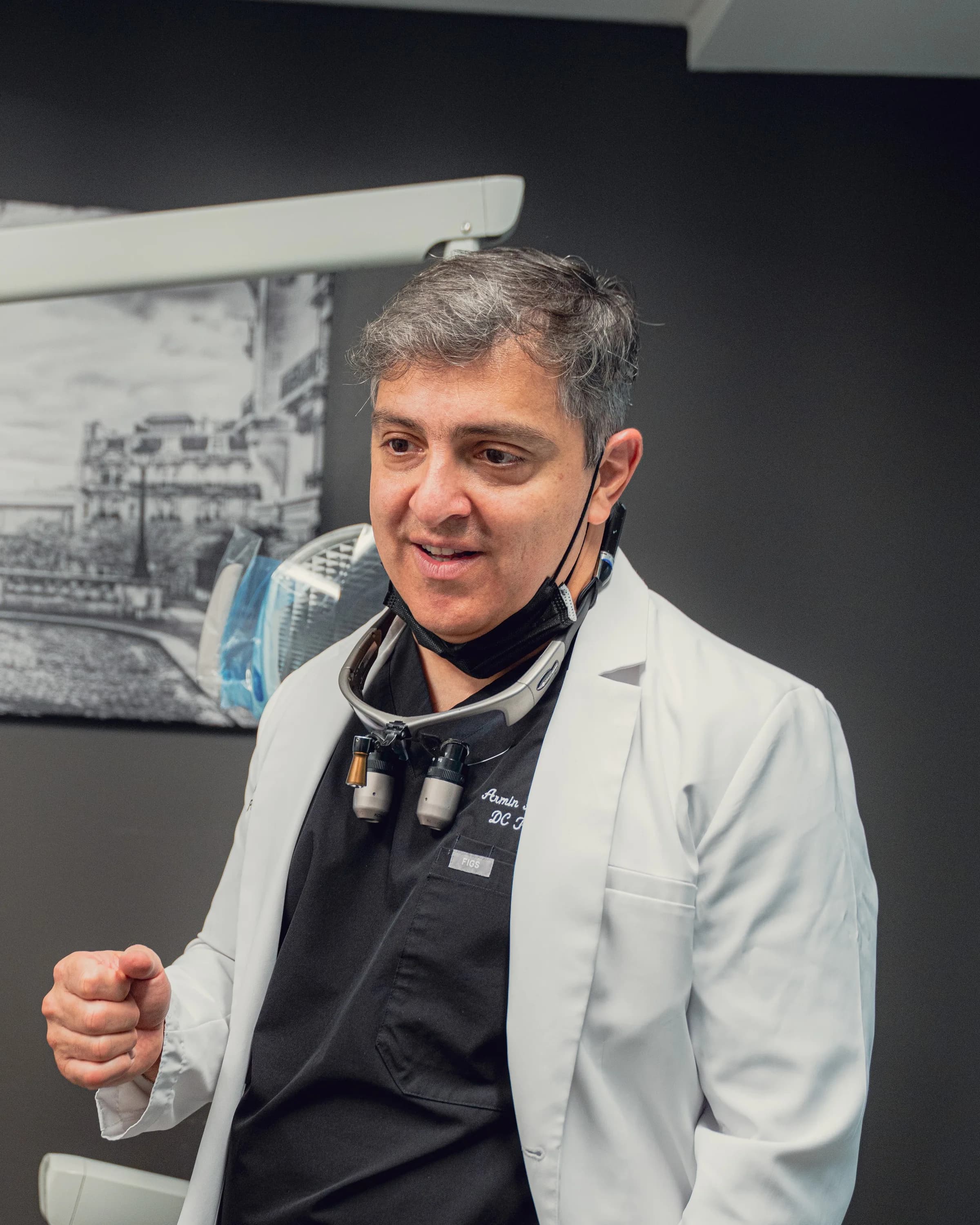 Dr. Armin Abron in an exam room at DC Perio & Implants